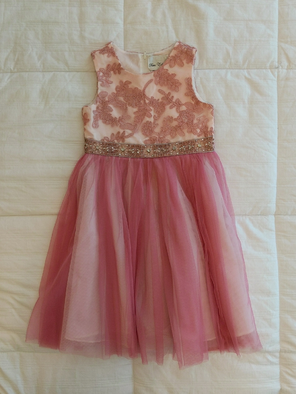 Rare Editions Girls Pink Lace Dress – Size 6